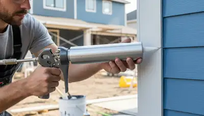 Professional caulking and sealing on home exterior by painters in Ogden, UT