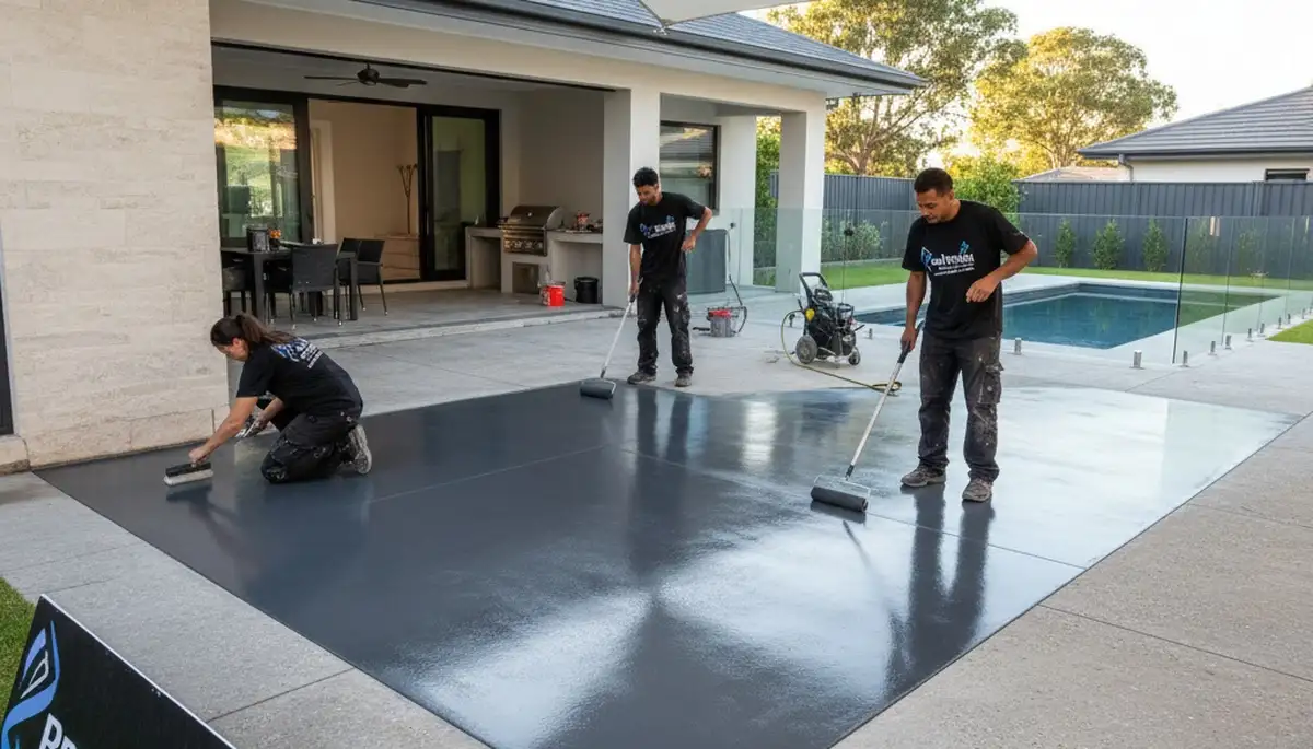 Professional concrete staining for garage floor in Ogden, UT by expert house painters
