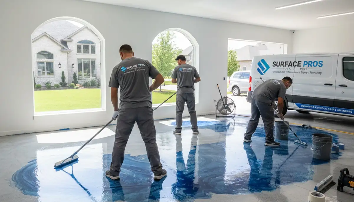Professional epoxy floor coating in Ogden, UT garage by local house painting experts
