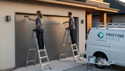 Professional garage door painting in Ogden, UT with durable exterior finish and curb appeal boost