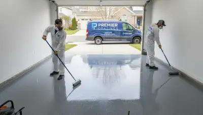 Professional epoxy garage floor coating in Ogden, UT by expert residential painters