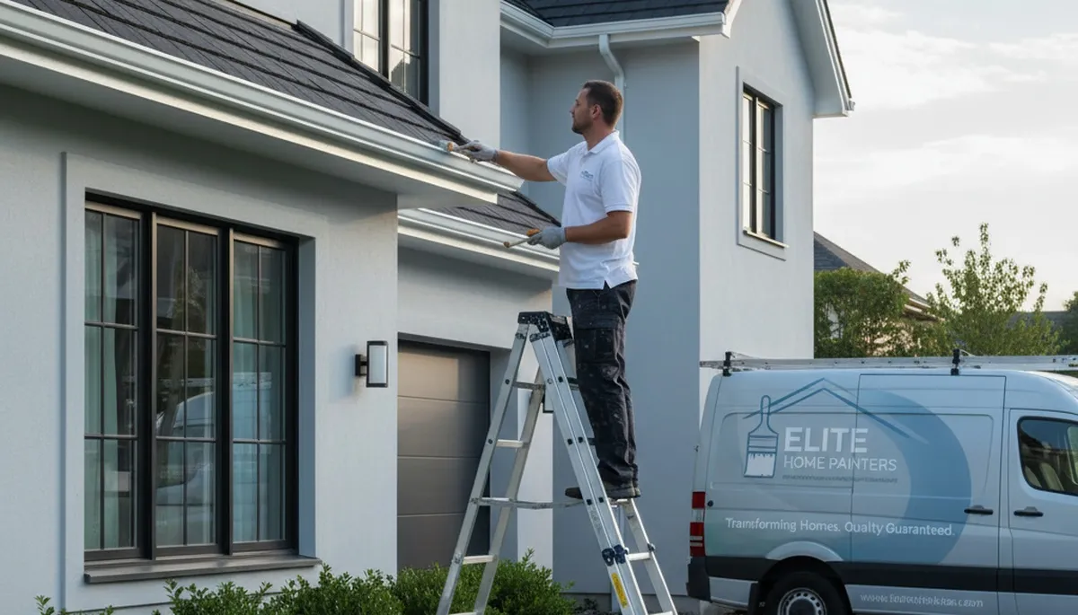 Professional gutter painting by house painters in Ogden, UT restoring curb appeal and rust protection