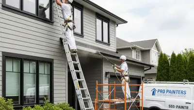 Professional gutter painting service on a home exterior in Ogden, UT by expert house painters
