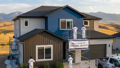 Ogden, UT house painters painting a home exterior for a professional finish