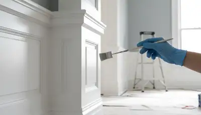 Professional interior trim painting with crisp lines highlighting Ogden, UT home details