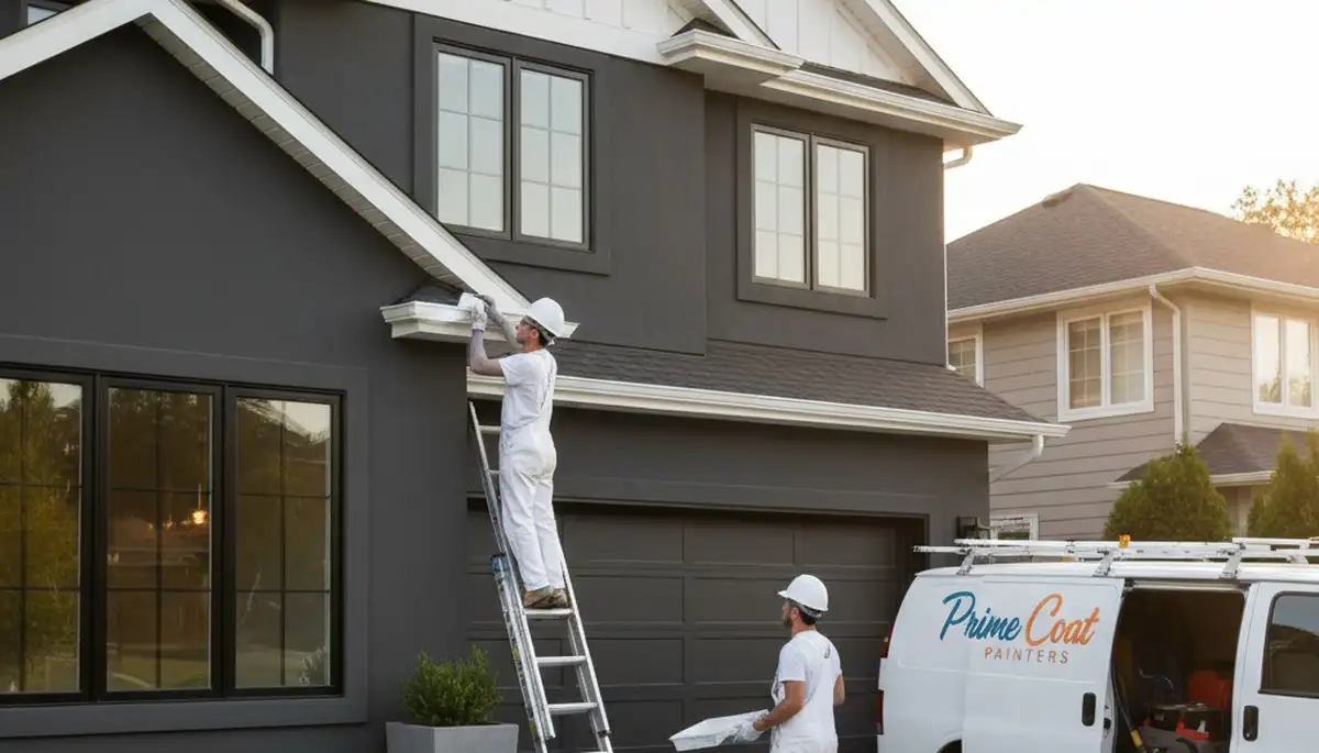 Professional trim and fascia painting on Ogden, UT home by licensed exterior painters