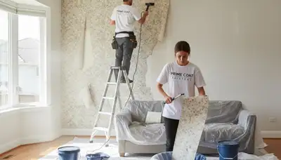 Professional wallpaper removal service in Ogden, UT preparing interior walls for painting